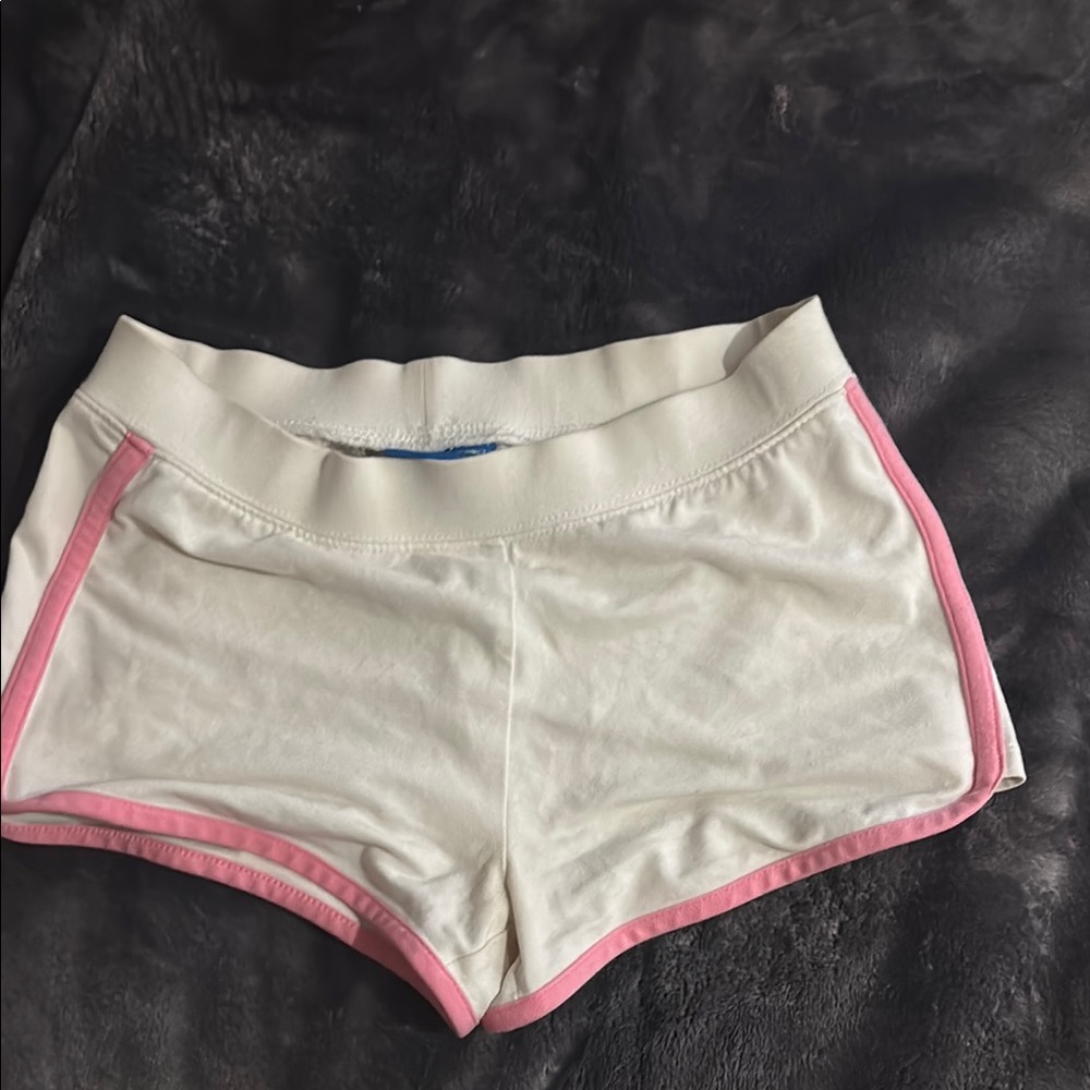 White Shorts with Pink Trim